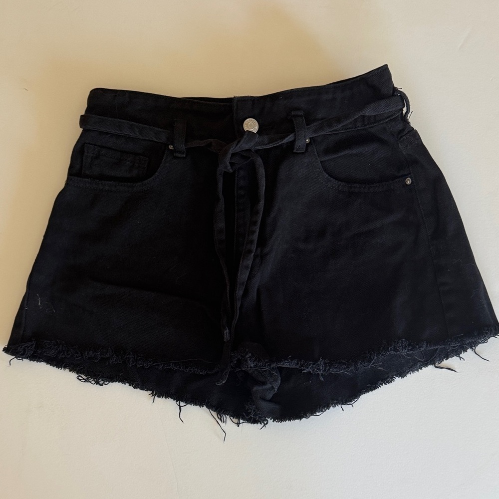 PACSun Black Frayed Hem Women's Denim Shorts